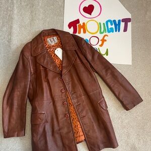 Vintage made in Canada leather long coat
